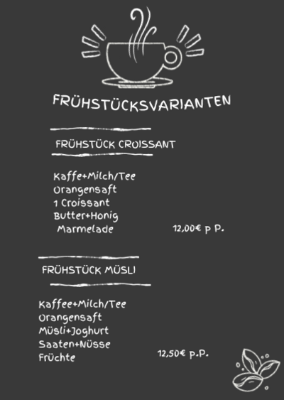 Frühstücksangebot Baumhaus